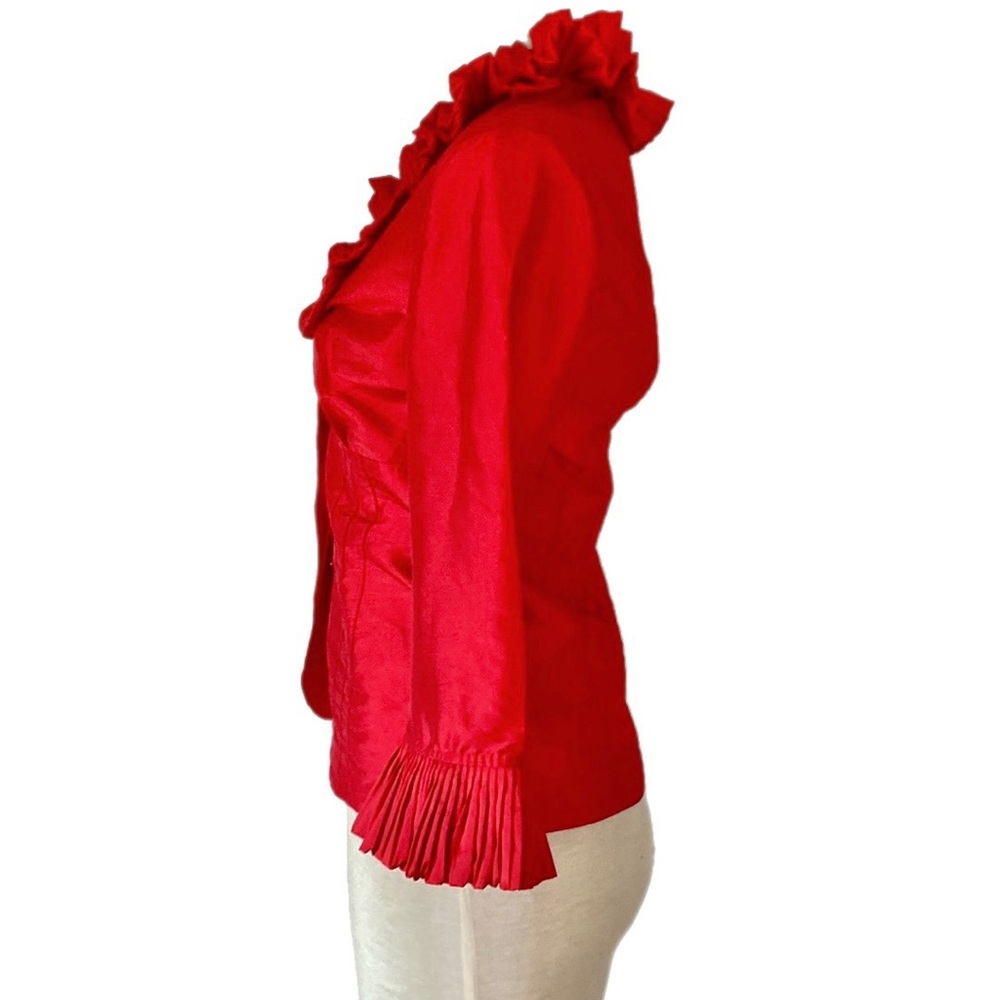 Stunning Unbranded taffeta style formal jacket with pleated ruffle collar - Picture 7 of 12
